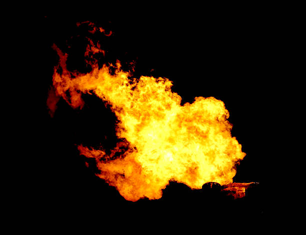 istock Gas burn or Flare burn in offshore location, 469061780