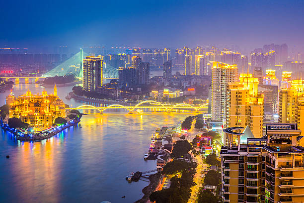 paesaggio urbano di fuzhou, cina - fuzhou foto e immagini stock