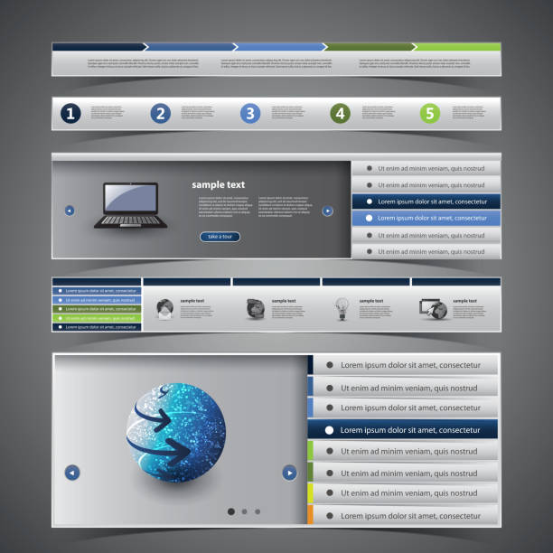 элемент�ы веб-дизайна-дизайн заголовка - tabs interface icons internet web page stock illustrations