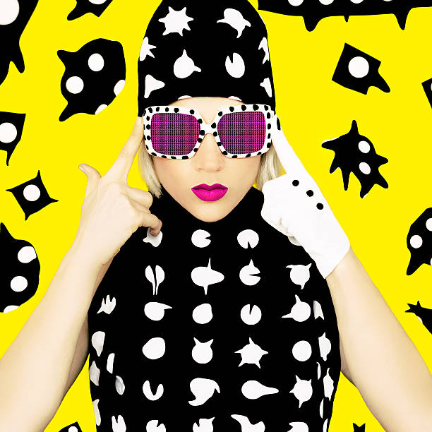 istock Polka Dots Monster Girl. Glamorous Disco style. 469066900