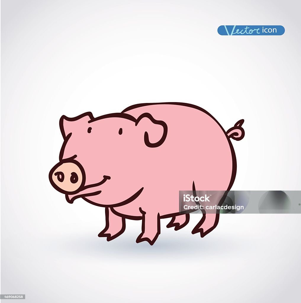 pig icon, hand drawn illustration. 2015 stock vector