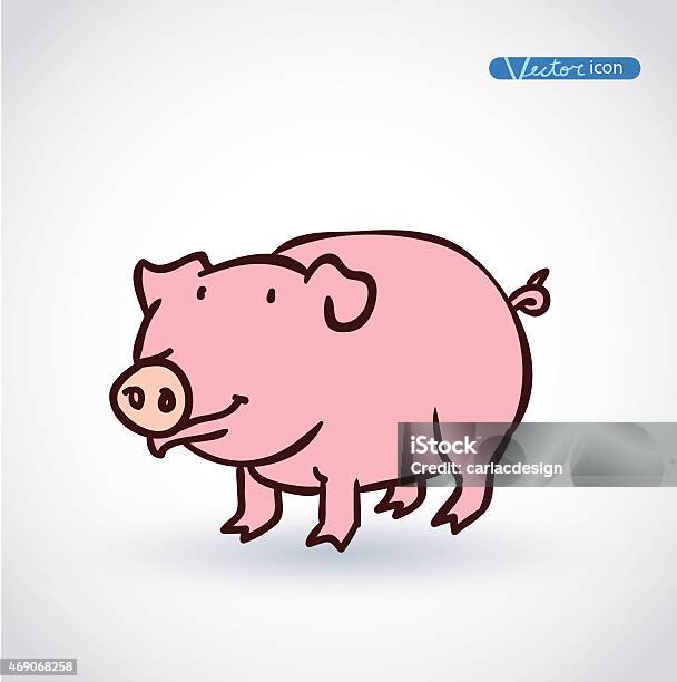 Pig Icon Hand Drawn Illustration Stock Illustration - Download Image Now - 2015, Africa, Animal