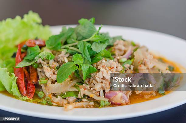 Spicy Minced Pork Stock Photo - Download Image Now - 2015, Chili Pepper, Crockery