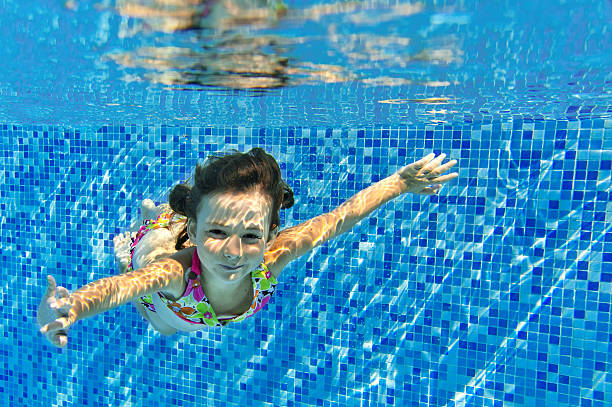 istock Girl swims underwater in pool 469068859