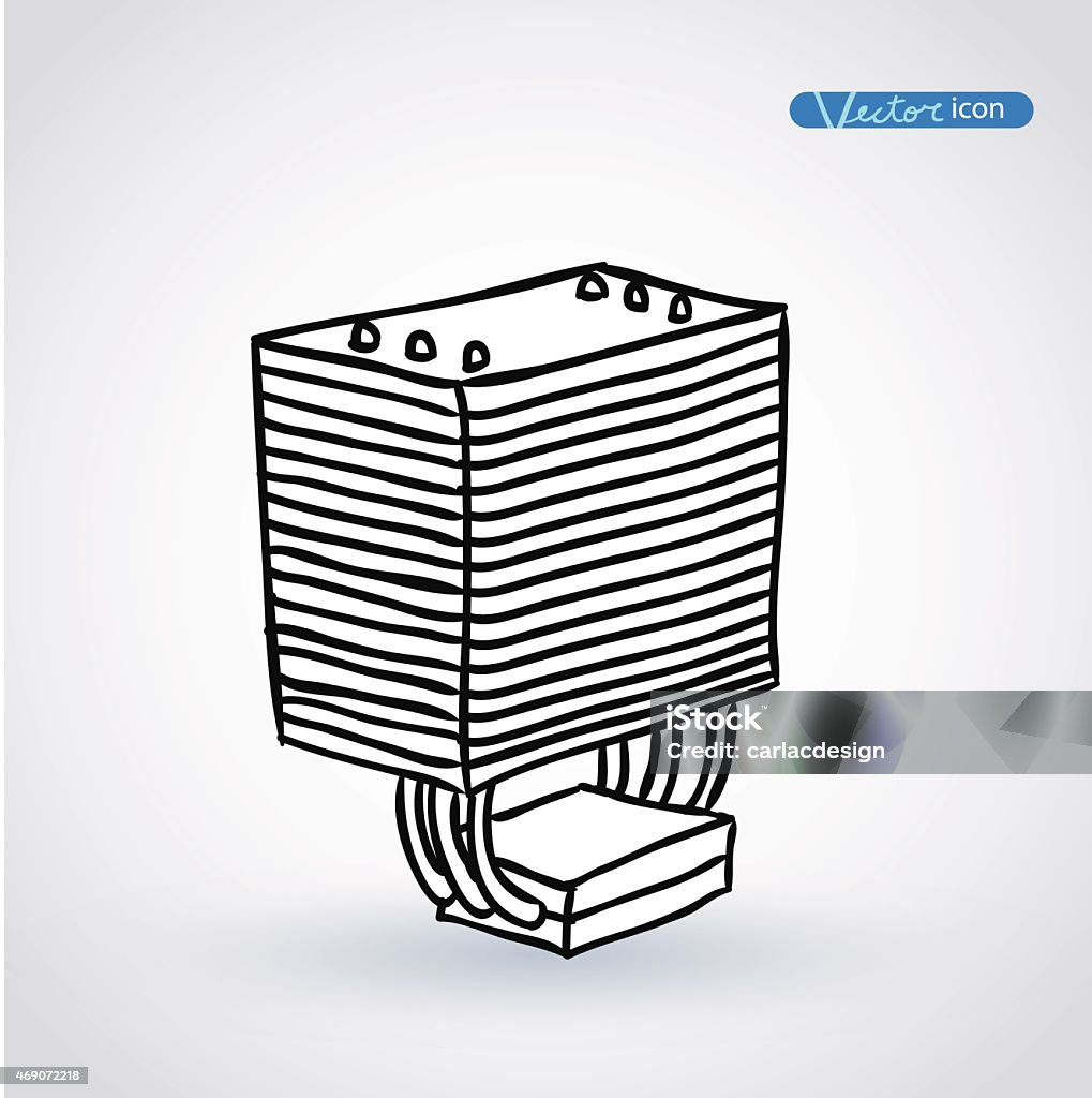 Ordenador vector illustratio Refrigerador de CPU. - arte vectorial de 2015 libre de derechos