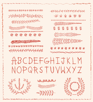 Line Border Line Handdrawn Vector Line Border Set Design Element Stock Illustration ...