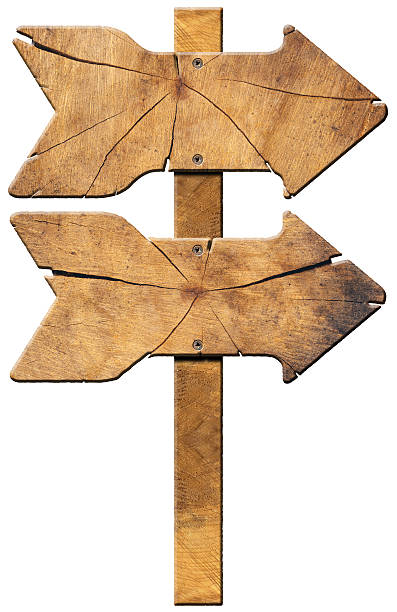istock Wooden Directional Sign - Two Arrows 469072932