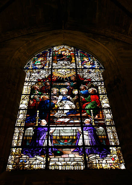 istock Mary and Jesus in stained glass 469075280