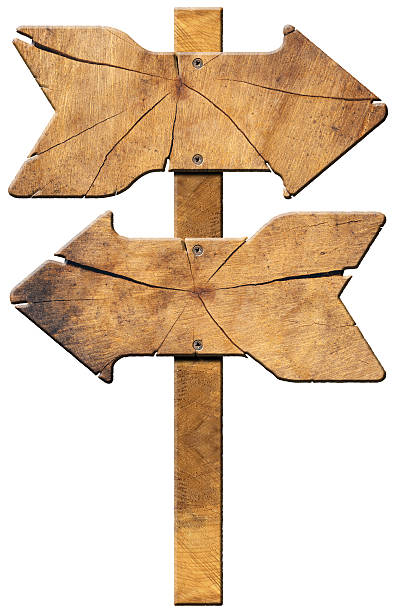 istock Wooden Directional Sign - Two Arrows 469075562