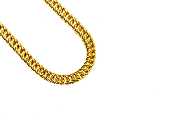 istock Gold necklace isolated on white 469076412
