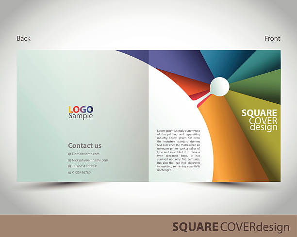 Square cover design portfolio on white background vector art illustration