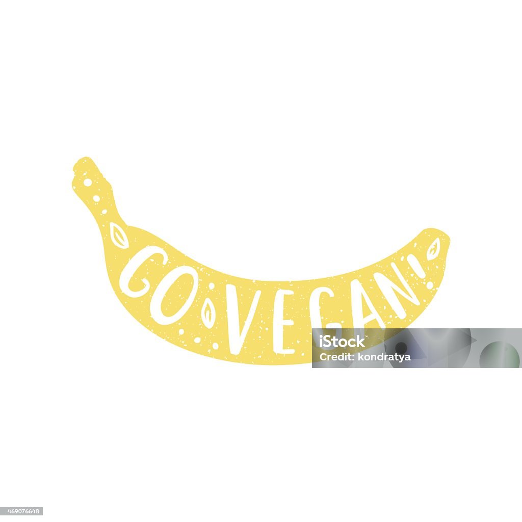 Go vegan banana Go vegan banana. Vector hand drawn illustration 2015 stock vector