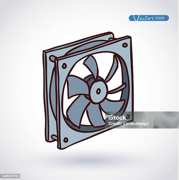 Computer Fan Vector Illustration Stock Illustration - Download Image Now - 2015, Activity, Air Duct