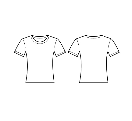Vector Of Women White Tshirt Template Front And Back Stock Illustration ...