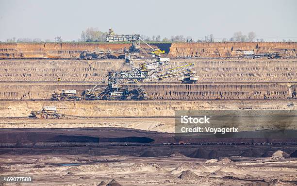 Opencast Brown Coal Mine Open Pit Stock Photo - Download Image Now - Industry, 2015, Backhoe