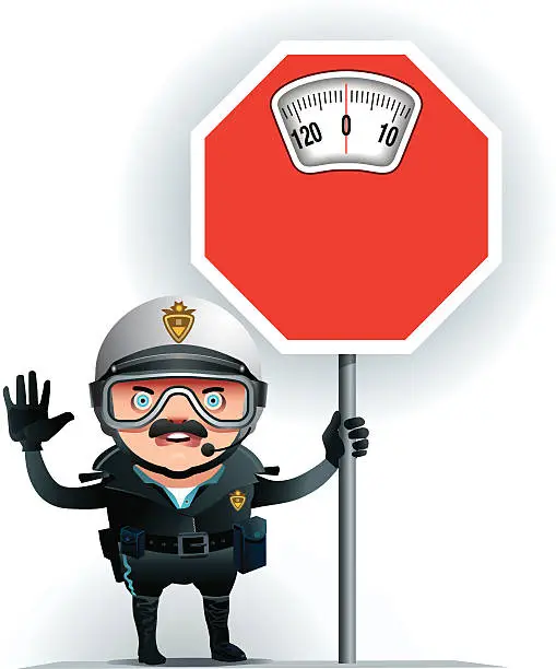 Vector illustration of Limit overweight