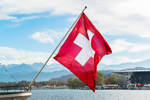 istock Switzerland waving flag 469078181