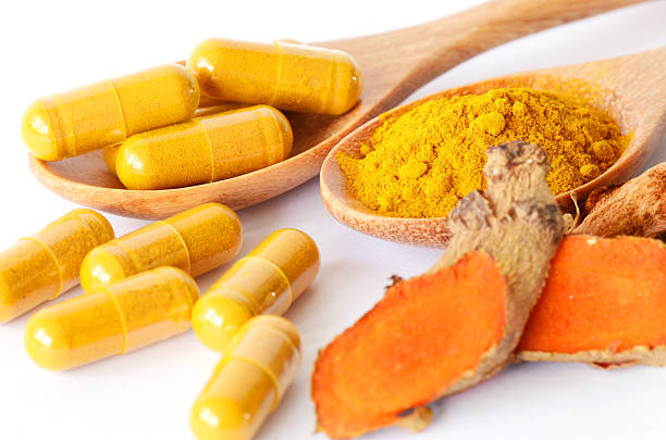 istock Tumeric powder and herbal medicine products. 469081841
