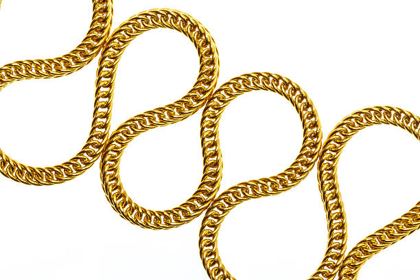 istock Gold necklace isolated on white 469082008