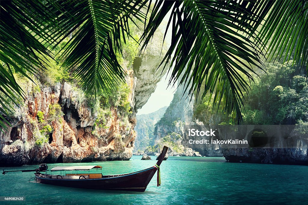 morning time at  Maya bay, Phi Phi Leh island,Thailand 2015 Stock Photo