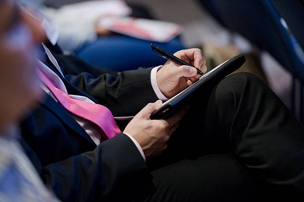 Making notes stock photo