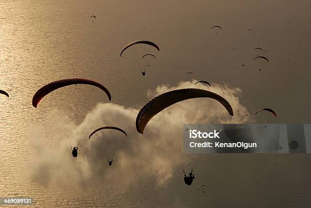 Sunset With Paragliding Stock Photo - Download Image Now - Adventure, Asia, Beach