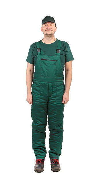 istock frontal Man in green  overalls 469089333