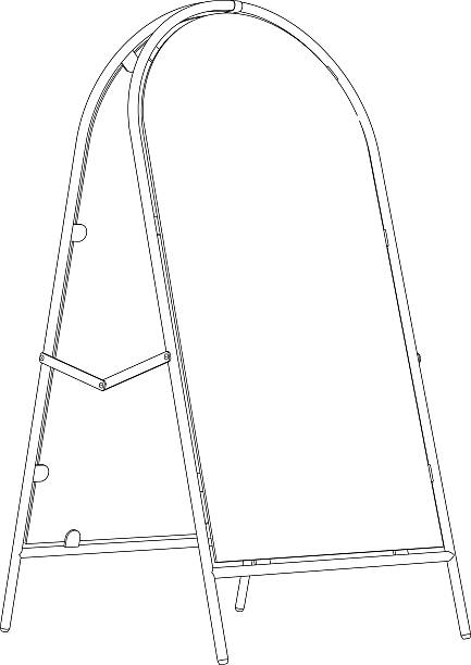 istock Drawing of wire-frame sidewalk sign. Perspective view 469091072