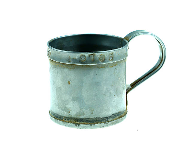 istock Close-up of silver thermos mug isolated on white 469092452