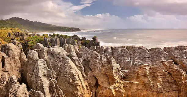 Pancake Rocks at Paparoa National Park, New Zealand - long time exposure