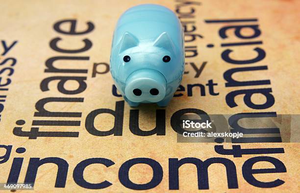 Piggy Bank And Due Concept Stock Photo - Download Image Now - Balance, Banking, Bankruptcy