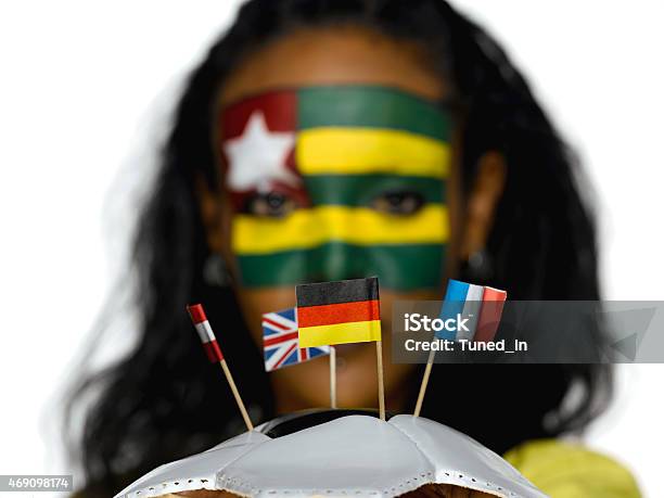 Female Soccer Fan From Togo Stock Photo - Download Image Now - 2015, Adult, Adults Only