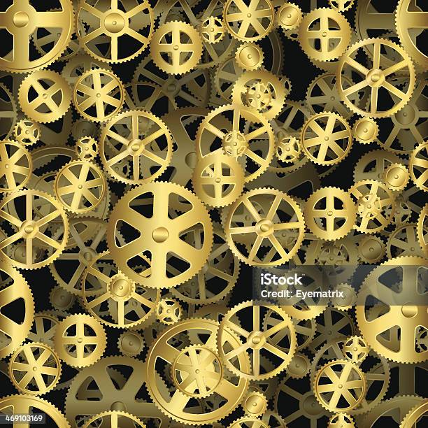Gear Wheels Background Stock Illustration - Download Image Now - Backgrounds, Bicycle Gear, Brass