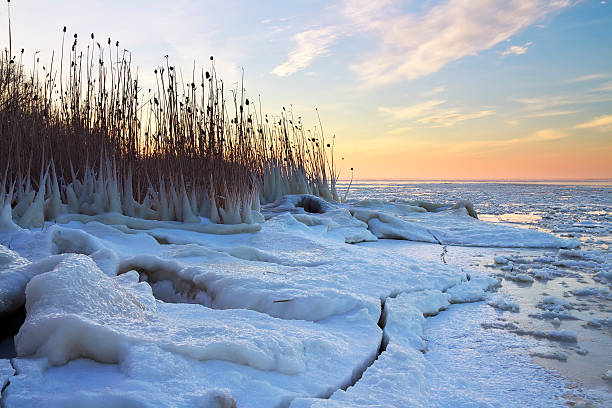 istock Winter landscape with frozen lake 469103727
