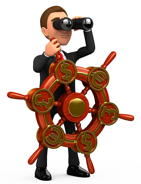 istock businessman with binoculars and steering wheel 469104243