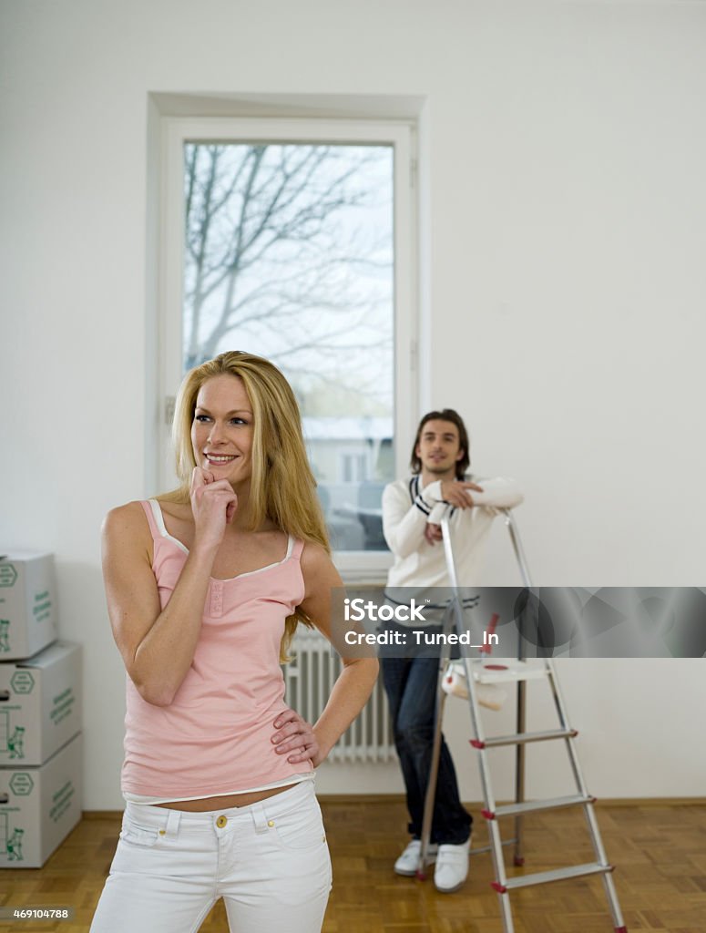 Couple standing in new flat 2015 Stock Photo