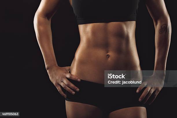 Female With Perfect Abdomen Muscles Stock Photo - Download Image Now - Abdominal Muscle, Women, One Woman Only