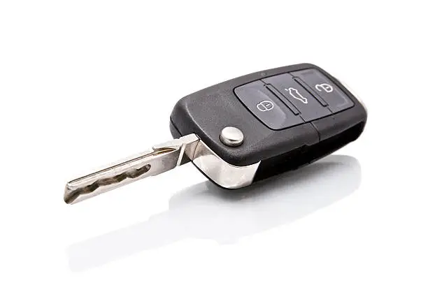 Car key isolated on white