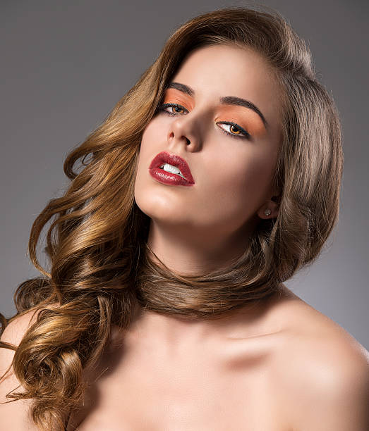 Pretty Girl With Wavy Hair On Shoulder Turned At Right Stock Photo - Download Image Now - iStock Pretty Girl With Wavy Hair On Shoulder Turned At Right Stock Photo - Download Image Now - iStock