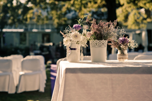 Bouquets on the table