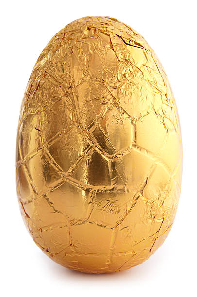 Golden easter egg stock photo