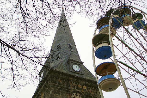 Church and Ferris Wheel in Enschede (Overijssel, The Netherlands)