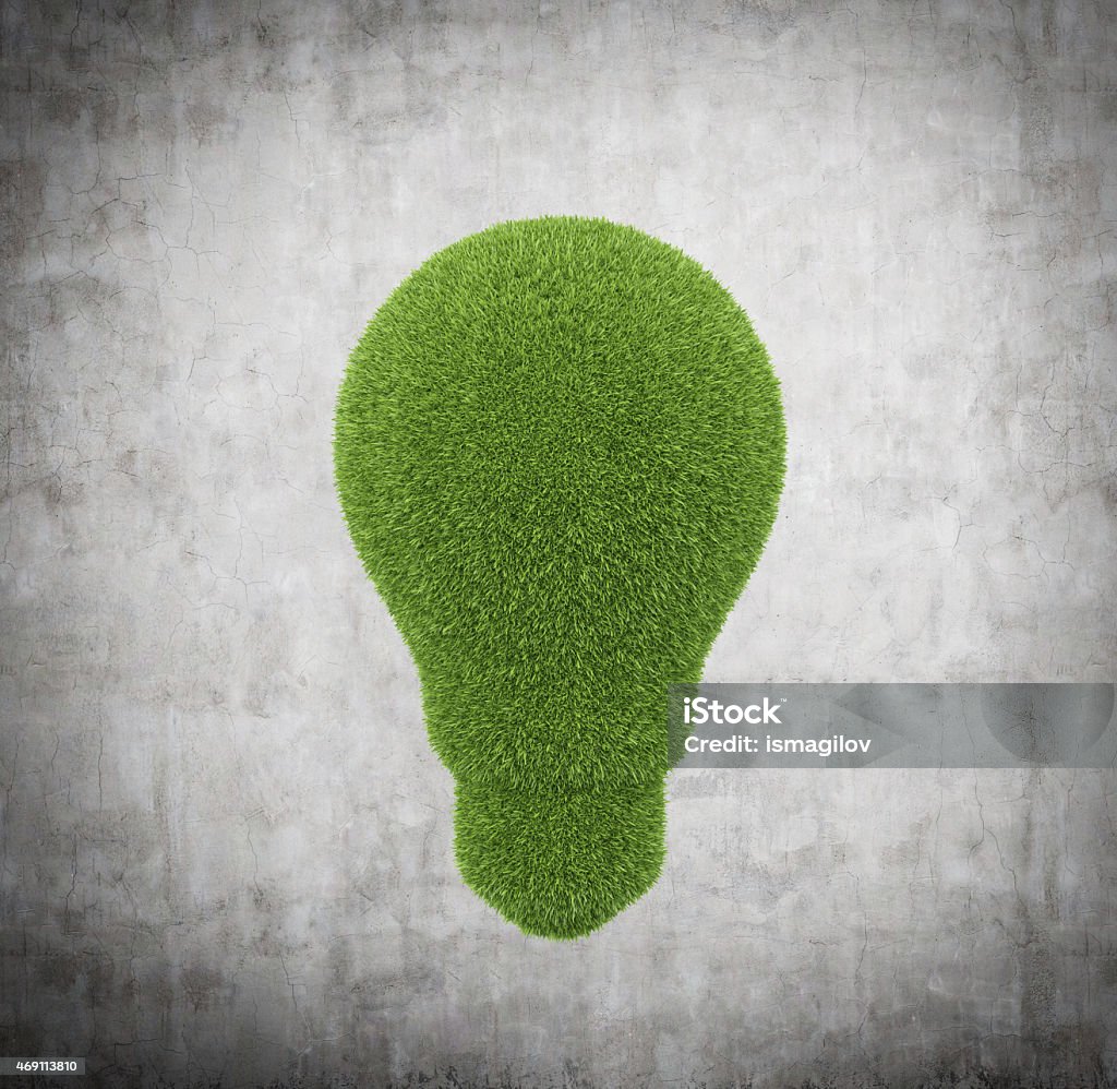 grass lamp green grass lamp on a gray backgrounds 2015 Stock Photo