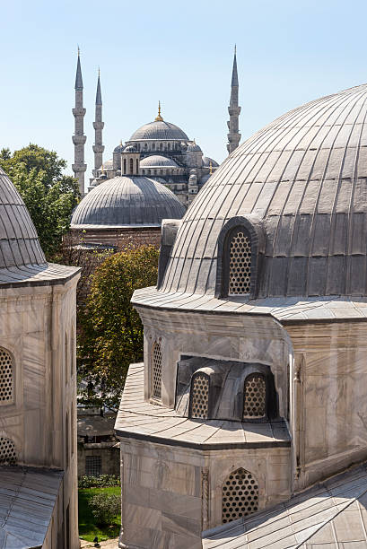 istock Blue mosque from hagia sophia 469114228