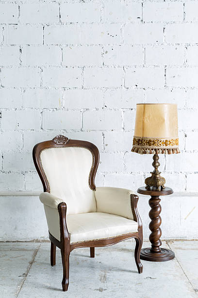 istock White Retro Chair with Lamp 469115108