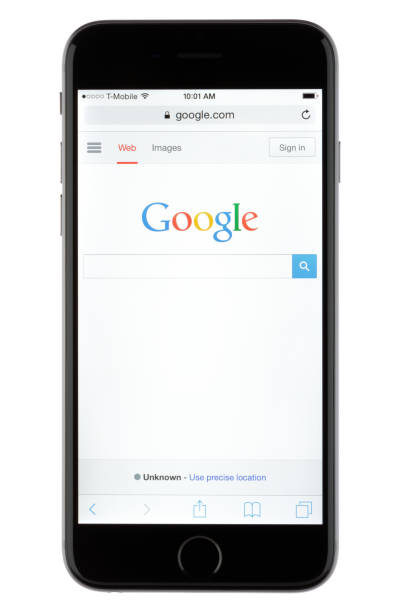 google em um iphone 6 - iphone google global communications communication imagens e fotografias de stock