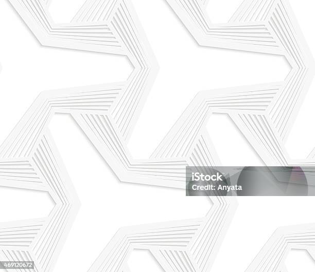 Three Rayed Star 3d White Three Ray Hexagonal Stars With Striped Offset Stock ...