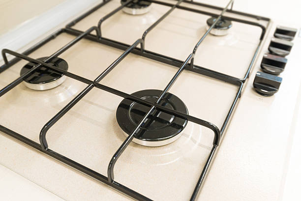 istock White gas stove with grill closeup 469123842