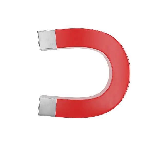 red magnet 3d render on a white background