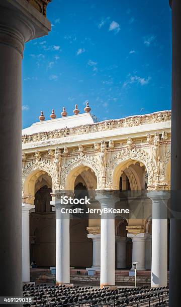 White Columns In Madurai Thirumalai Nayaka Palace India Stock Photo - Download Image Now